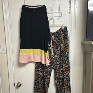 Cuddl Duds Black Pajama Set Intimates Sleepwear